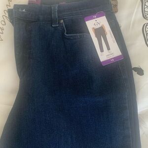 Brand new with tags , straight leg size 14 , Gloria Vanderbilt, dark blue.